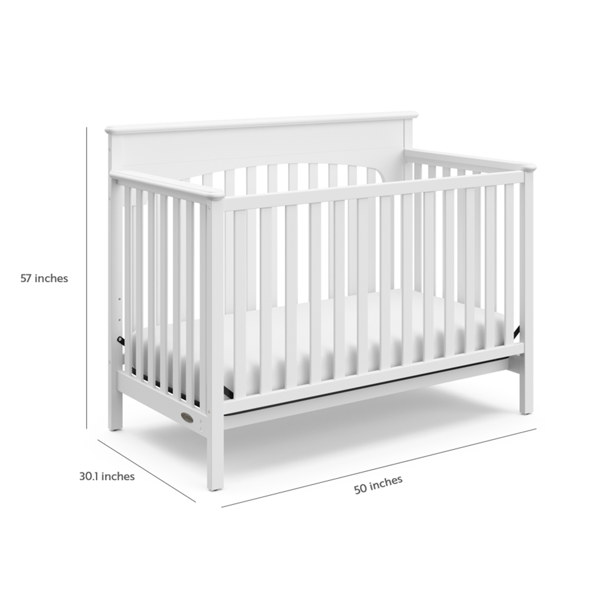 Graco Lauren 5-in-1 Convertible Baby Crib, White - image 10 of 10
