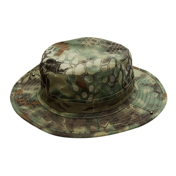 Male Female Neutral Summer Camouflage Bucket Hats Adjustable Rope