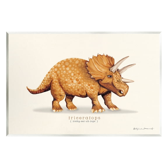 Stupell Informative Triceratops Dinosaur Animals & Insects Painting Wall Plaque Unframed Art Print Wall Art