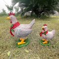 thumbnail image 3 of Chick Pink Pollo brillante con bufanda, adornos navideños, decoración de estatuas de animales de resina, 3 of 5