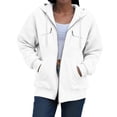 thumbnail image 2 of PFWOWB Zip Up Hoodies for Women Oversized Sweatshirt Jacket Long Sleeve Front Pocket, 2 of 4