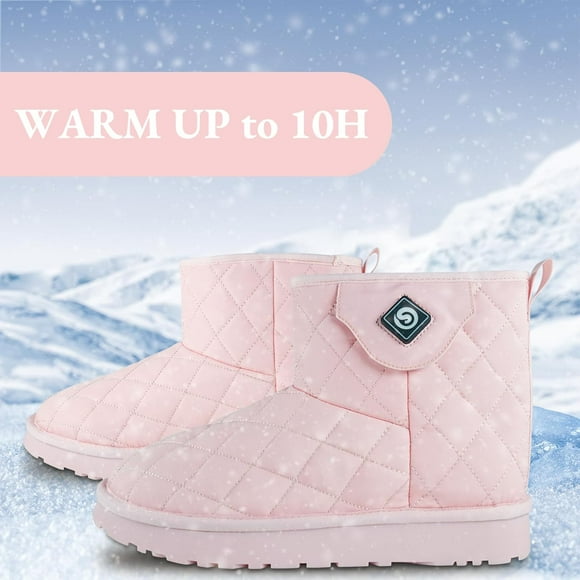 SNOW DEER Heated Boots Heated Shoes for Women Men,Electric Rechargeable Heated Foot Warmer for Feet,Stylish Winter Footwear