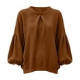 thumbnail image 4 of CONZONE Womens Sweatshirts Puff Sleeve Knit Tops for Women Fall Winter Pullover Clothes, 4 of 4