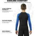 thumbnail image 3 of Exxact Sports Kids BJJ Rash Guard Long Sleeve, Ranked No Gi Jiu Jitsu Compression Shirt for Boys & Girls for MMA, Wrestling - (Black/Royal Blue, YL), 3 of 7
