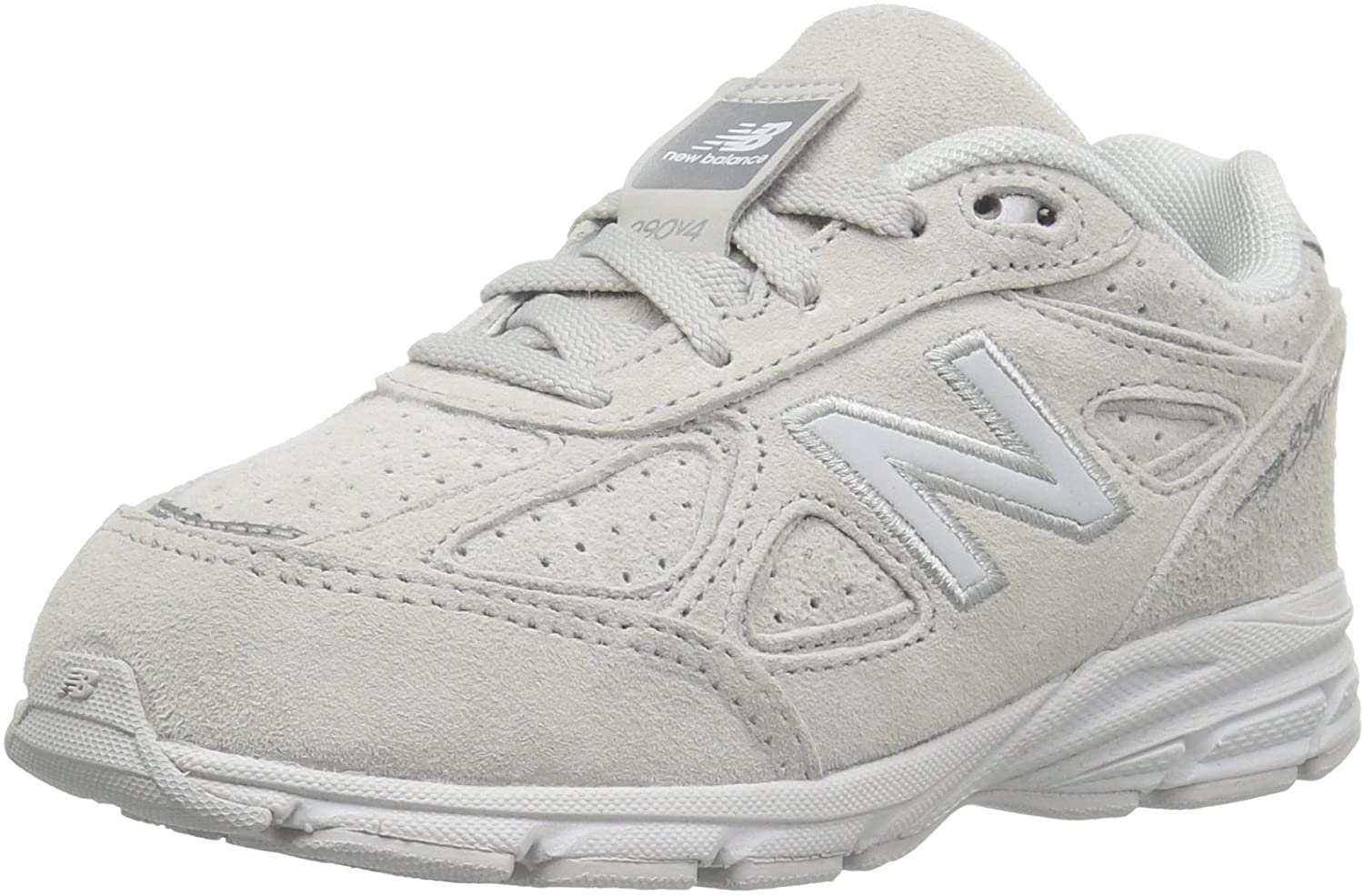 Balance Boys' 990v4 Sneaker, Grey/White 
