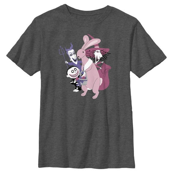 Boy's The Nightmare Before Christmas Easter Bunny Caught Graphic Tee Charcoal Heather Small