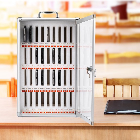 36 Slots Cell Phones Storage Cabinet Unique Cell Phone Slots with Lock & 2 Keys