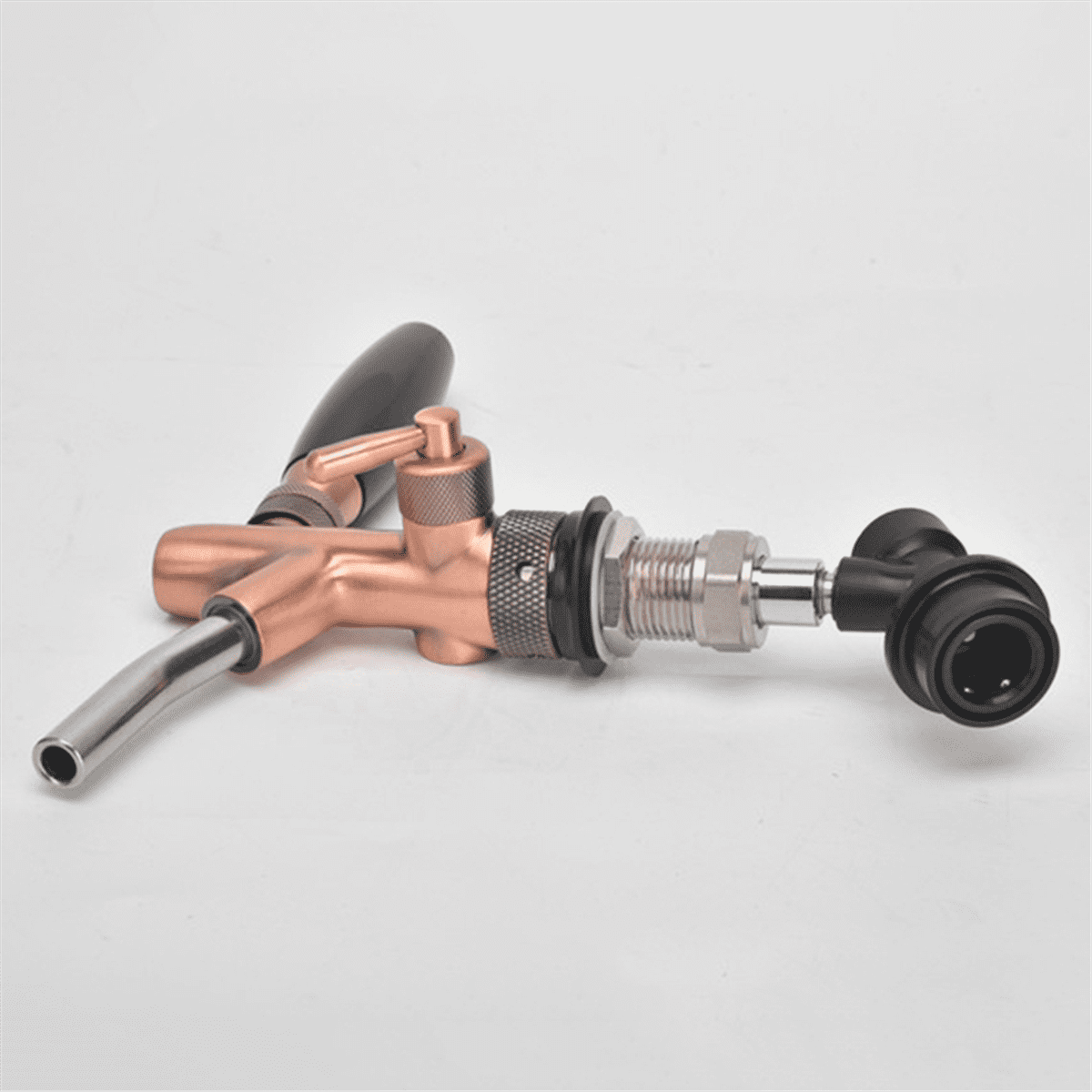 Adjustable Draft Beer Tap with Liquid Ball Lock Disconnect Chrome Plating Flow Control Beer Faucet Homebrew Kegerator