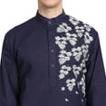 thumbnail image 4 of SKAVIJ Kurta Pajama Set for Men Embroidered Cotton Ethnic Wear Dress Blue S, 4 of 6
