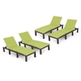 thumbnail image 2 of Noble House Jamaica Chaise Longue en Osier Multibrun Coussin Vert (Ensemble de 4), 2 of 19
