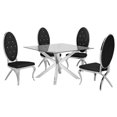 thumbnail image 1 of Ensemble de Dînettes Carrées 47" x 47" 5 Pièces en Acier Inoxydable Argenté et Chaises, 1 of 3
