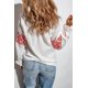 thumbnail image 1 of ABPHQTO Blusa de mujer blanca con escote en pico de patchwork bordado, 1 of 5