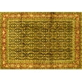 thumbnail image 1 of Ahgly Company Machine Washable Indoor Rectangle Persian Yellow Traditional Area Rugs, 8' x 12', 1 of 4
