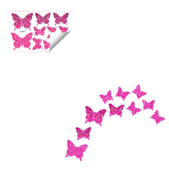 Wall Stickers For Bedroom Glow In The Dark Pink Butterflies Decor 30 cm x 20 cm Sheet With Adhesive Backing