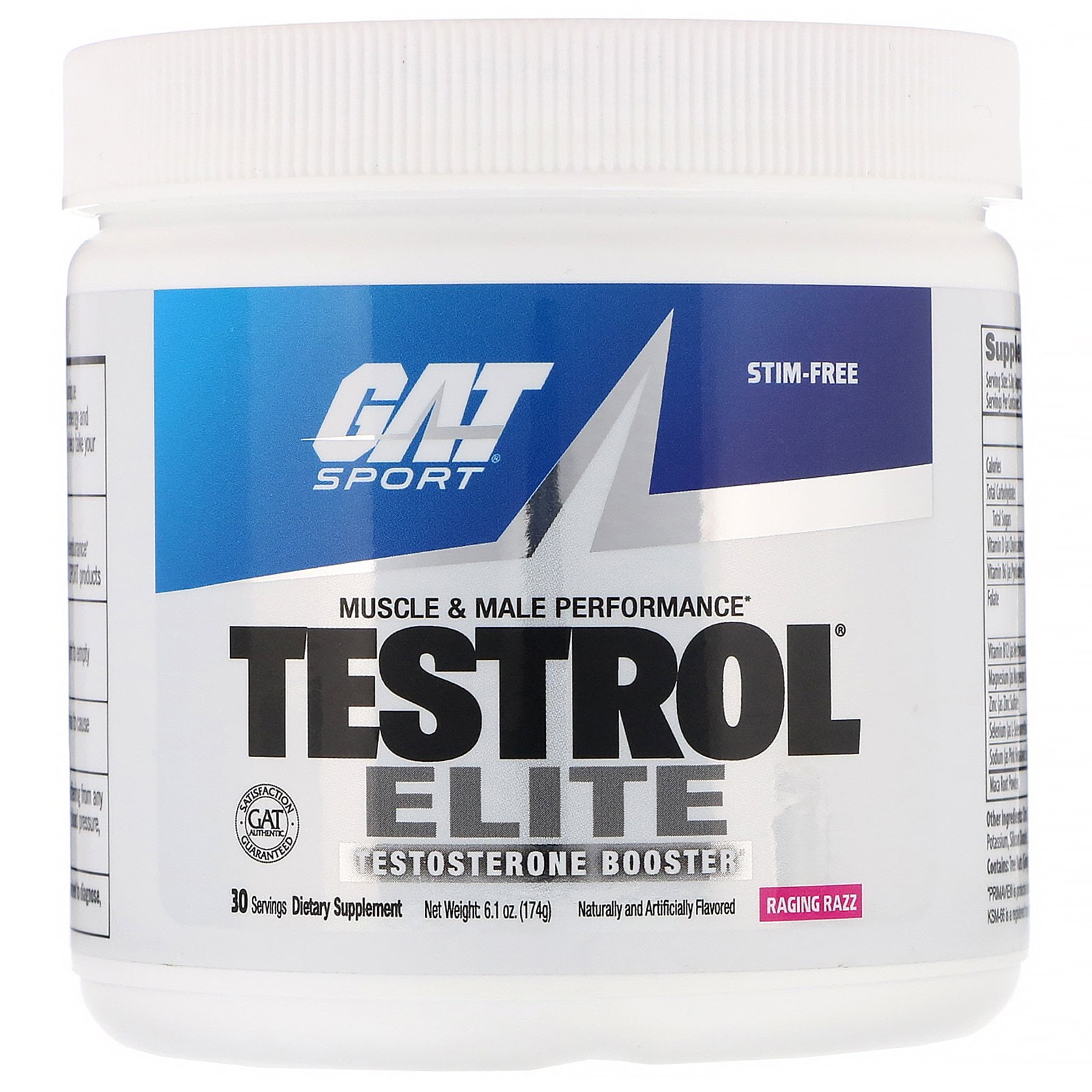 GAT, Testrol Elite, Testosterone Booster, Raging Razz, 6.1 oz (174 g
