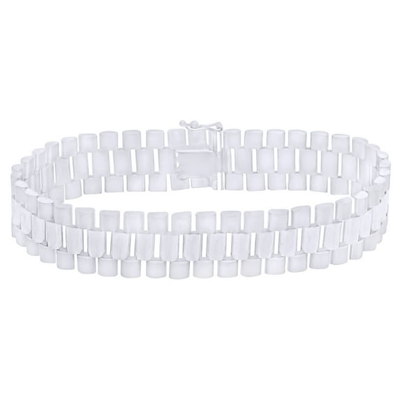 AFFY Men's Presidential Style 14mm Chain Bracelet In 10k White Gold-7.5"