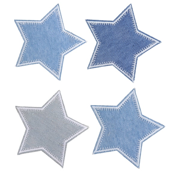 Embroidered Star Sew Patches Denims Trimmings Applique for Wedding Dress Curtain Scarf Decorations