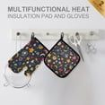 thumbnail image 4 of Yayeee Oven Mitts and Pot Holder Set of 2 Heat Resistant Kitchen Gloves Baking Hot Pad, Small Space Pattern, 4 of 5