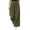 Army Green, variant on Tqcoqu Women's Corduroy Wide Leg Pants, Elastic High Waist Loose Casual Long Trousers with Side Pockets
