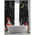 thumbnail image 5 of Mushrooms Gnomes Sheer Curtains for Living Room Bedroom, Black Night Sky Moon Stars Plants Leaves Light Filtering Sheer Curtains, Rod Pocket Voile Window Drapes, 2 Panels Set 52"x 108", 5 of 7