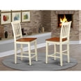 thumbnail image 2 of East West Furniture Vernon 11" Wood Stools in Cream/Cherry (Set of 2), 2 of 2