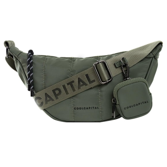 Bolso Crossbody Cool Capital Fuji, 4L, Ligero y Ajustable con Estuche para Accesorios – color verde