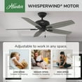 thumbnail image 5 of Hunter 52 inch Indoor Ceiling Fan No Light with Pull Chain - Black Ceiling Fan without Light, Standard Mount, 5 Blades, For Bedroom, Living Room, or Kitchen, Quiet - Newsome 52397, Matte Black, 5 of 14