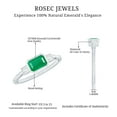 thumbnail image 6 of Rosec Jewels Womens 3/4 CT Octagon shape Emerald and Princess shape Diamond Ring in Bezel Setting, Emerald East West Ring, 10K White Gold, US 4.50, 6 of 7