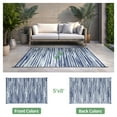 thumbnail image 2 of KUETH 5' x 8' Outdoor Plastic Foldable Rug Waterproof Reversible Camping Mat Patio Yard Carpet,BLUE&WHITE, 2 of 7