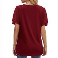 thumbnail image 4 of Women's Blouses & Shirts Clearance,Ladies Elegant V Neck T Shirts Going Out Short Sleeve Swiss Dot Plain Cute Summer Tops Tee Tshirts Casual Spring Summer Dressy Work Blouse Shirt Size 16, 4 of 7