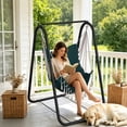 thumbnail image 3 of G TALECO GEAR Hammock Chair with Stand, Rustproof Hanging Chair with Stand, Hammock Swing Chair for Indoor and Outdoor Use in Patio, Yard, Garden,Green, 3 of 8