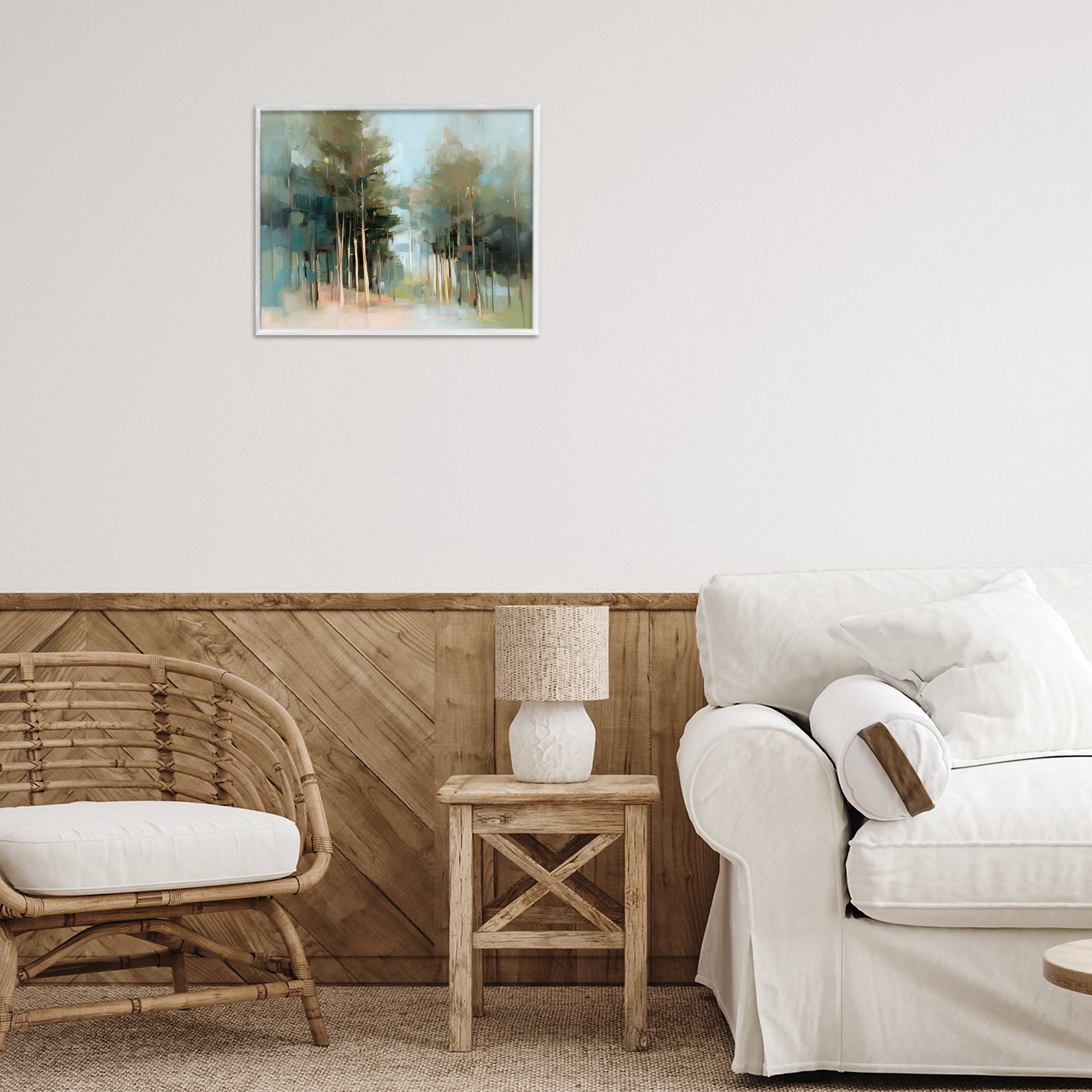 Stupell Industries The Grove Impressionist Forest White Framed Giclee Art, design by Kim Curinga