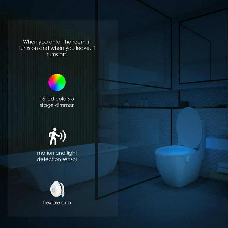 LumiLux Toilet Light with Motion Detection Sensor - 16-Color LED