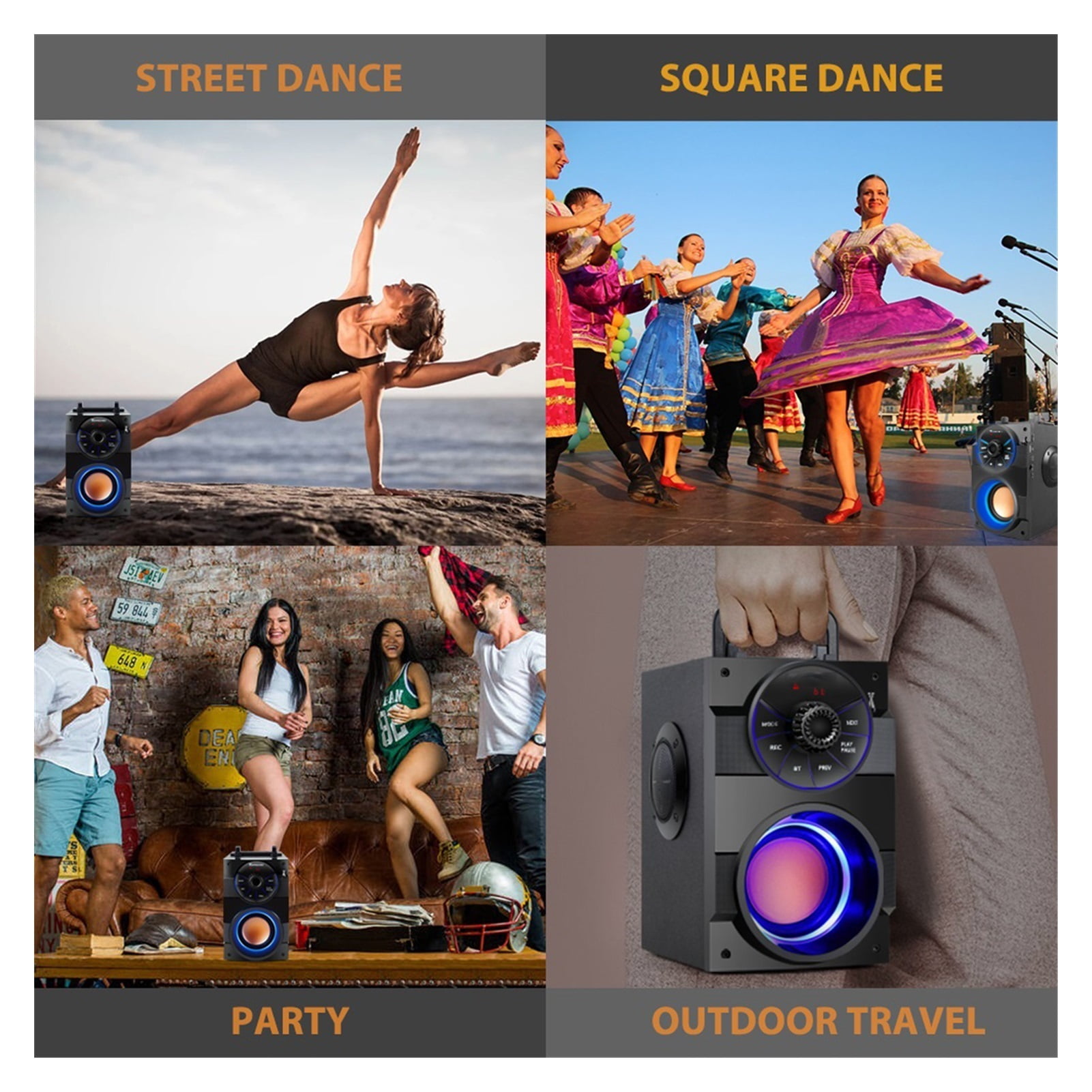 Bluetooth Speaker Portable Big Power Wireless Stereo Subwoofer Heavy Bass Speakers Sound Box Support