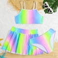 thumbnail image 6 of Gamivast Two Piece Tankini for Kids Girls Pleated Skirted Bottom Cami Crop Top Modest Swimsuit Summer Resort Vacation Wear Cute Sunbathing Bathing Suit, 6 of 9