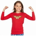 thumbnail image 3 of Intimo Girls' Wonder Woman Glitter Logo Pajama Set, 3 of 4
