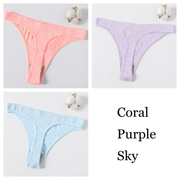 Conjunto de 3 tangas sin costuras bragas brasilenas para mujer ropa interior tipo Tanga ropa interior femenina de cintura baja bragas de corte de pierna alta lenceria Tan Jianjun unisex Walmart