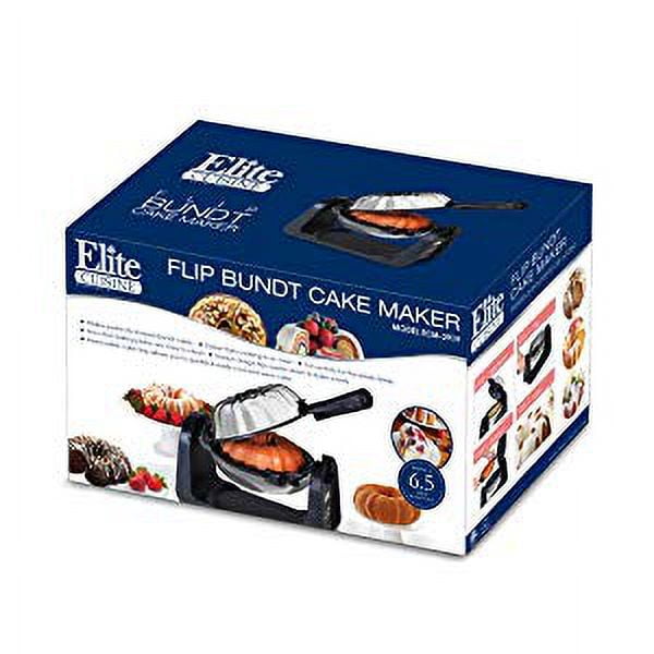 Elite Cuisine ECM-2919 Maxi-Matic Flip Bundt Cake Maker, Black