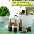 thumbnail image 3 of 10 Pack Plant Watering Stakes Automatic Devices Plant Self Drip Irrigation Slow Release Indoor Outdoor Terracotta Water Spikes for Potted Plants Flower (Dark Green Base), 3 of 7
