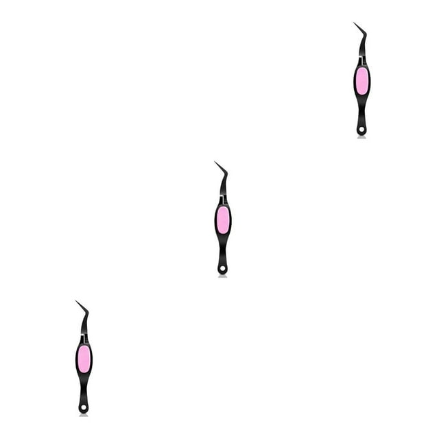 Shengyu Tweezers Crafts Crossing Lock Stainless Steel Multifunction Reverse Nail Art Manicure Removal Repair Eyebrow Laboratory Black 3Set