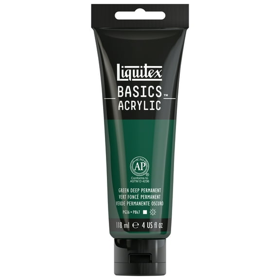 Liquitex BASICS Acrylic Color, 4 oz. Tube, Permanent Green Deep