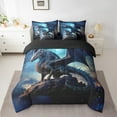 thumbnail image 2 of Magic Dragon Bed in a Bag 7pcs Magical Dinosaur Bedding Set Bed, 3D Pterosaur Twin Size Comforter Set Blue Galaxy Bedding Comforter Sets, Starry Sky Bed Set for All Seasons, 2 of 4