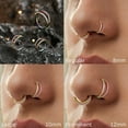 thumbnail image 4 of G23 Titanium Nose Rings Hoops 16G 18G Double Hoop Septum Click Nose Rings Lip Rook Lobe Tragus Helix Cartilage Daith Conch Earrings Clear CZ Paved Nose Piercing Jewelry for Women Men Rainbow,Double L, 4 of 4