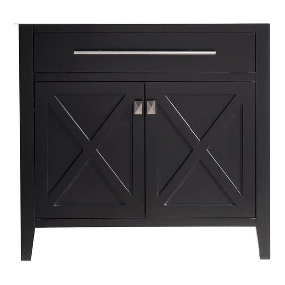 Laviva Wimbledon 36" Transitional Solid Oak Wood Cabinet in Espresso