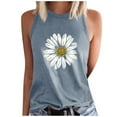 thumbnail image 2 of WREESH Women's Floral Graphic Tank Top Crew Neck Sleeveless Summer Fashion Casual T-Shirts Gray, 2 of 5