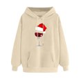 thumbnail image 1 of Timegard Chandails en Molleton de Noël pour Femmes Imprimé Manches Longues Chandails à Capuchon Chandail Tops Automne Hiver Mode, 1 of 3