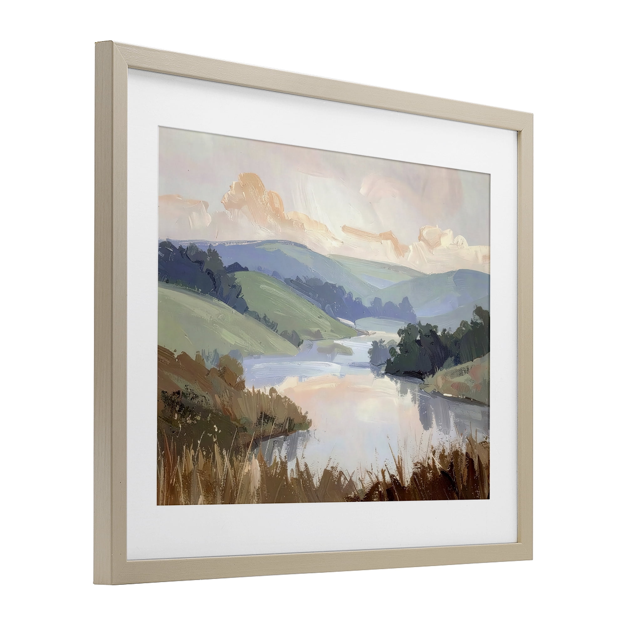 Stupell Industries Muted Distant Mountains Birch Framed Print Under Glass, design by Alonza Saunders