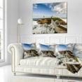 thumbnail image 3 of Designart Bright Illa Pancha Lighthouse - Seashore Photo Throw Pillow - 18x18, 3 of 5