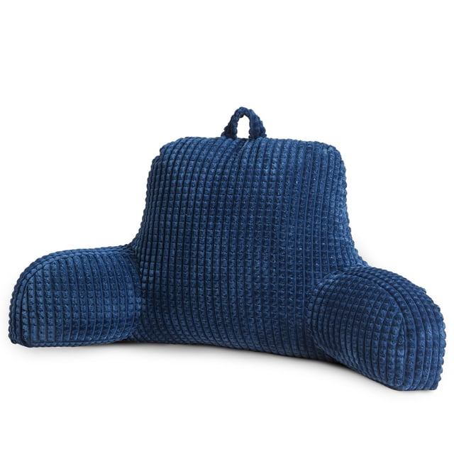 Almohada de lectura A Nice Night, cuña para cama con brazos, azul marino