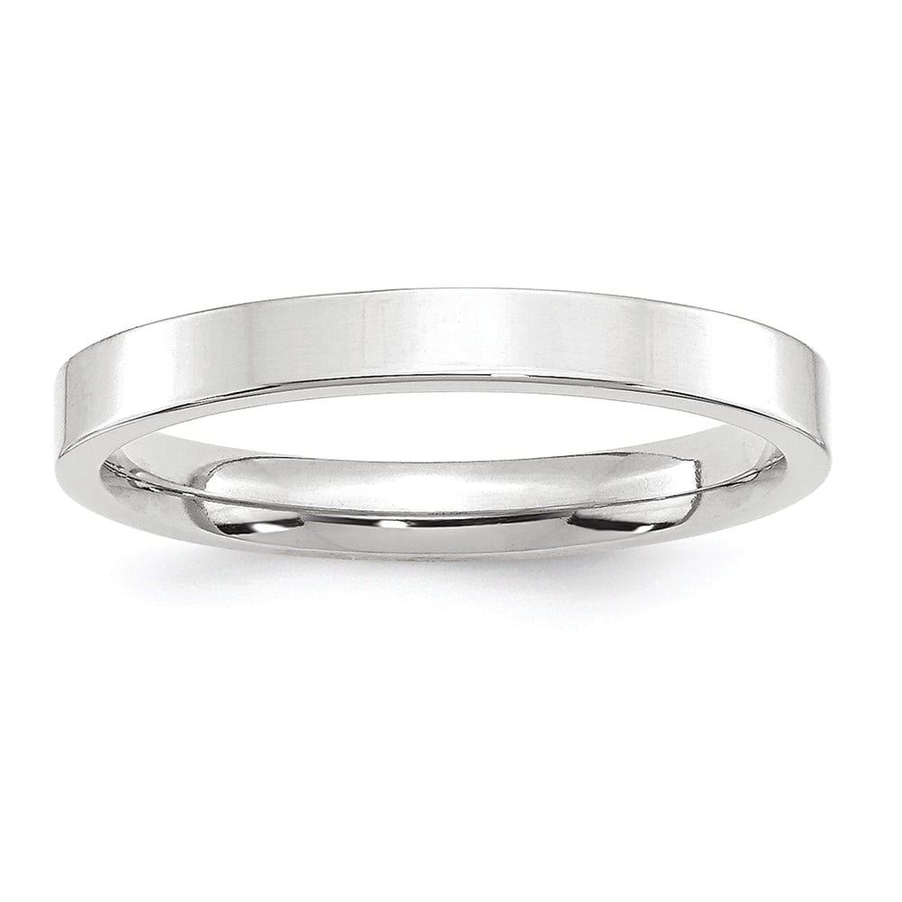 Lex & Lu 10k White Gold 3mm LTW Comfort Fit Band Ring Lex & Lu 10k White Gold 3mm LTW Comfort Fit Band Ring